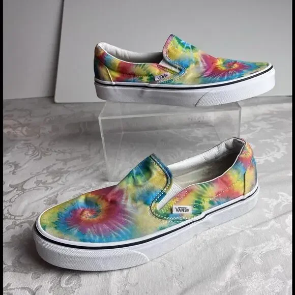 Vans Unisex Adult Shoes Womens Size 8.5 Mens Size 7 Tie Dye Slip On Sneaker - Picture 1 of 9